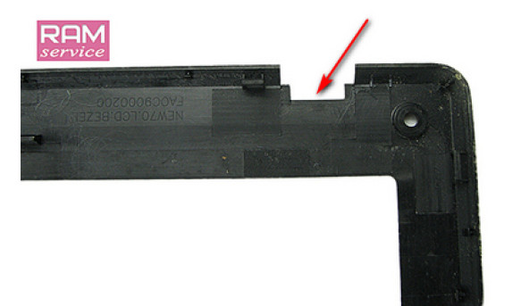 Рамка матриці, для ноутбука, ACER Aspire 5552, PEW76, 15.6", AP0FO000A000, Б/В, Відсутня заглушка завіси з права (фото)