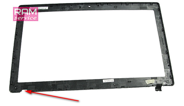 Рамка матриці, для ноутбука, ACER Aspire 5552, PEW76, 15.6", AP0FO000A000, Б/В, Відсутня заглушка завіси з права (фото)