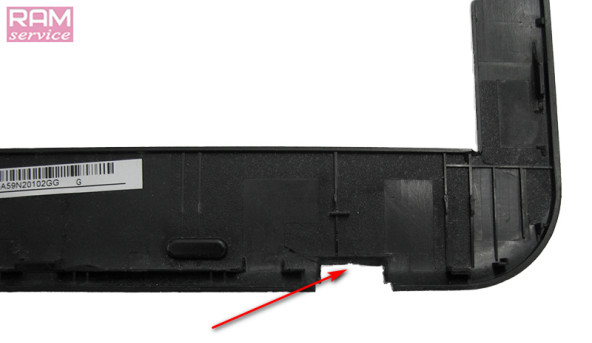 Рамка матриці, для ноутбука, TOSHIBA SATELLITE C50-B, C55-B, 15.6", AP15H000900, Б/В,  Відсутня заглушка петлі з ліва (фото)