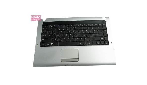 Середня частина корпуса, з клавіатурою, для ноутбука, Samsung RV408, 14", BА75-02422С, Б/В, Є подряпини та потертості