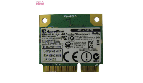 Адаптер WI-FI, для ноутбука, Asus X54H, 15.6", AW-NB097, Б/В, В хорошому стані, без пошкоджень - 49166