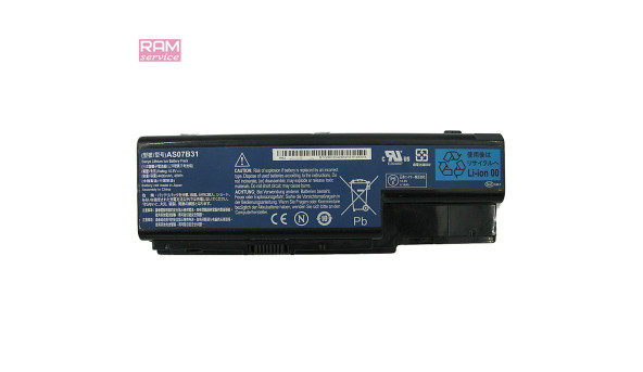 Батарея, акумулятор, Acer AS07B31, для Acer Aspire 5230, 5235 5310, 5315, 5330, 5520, 5920, Li-ion Battery, 4400mAh, 10.8V, Б/В, робоча, 10% зносу