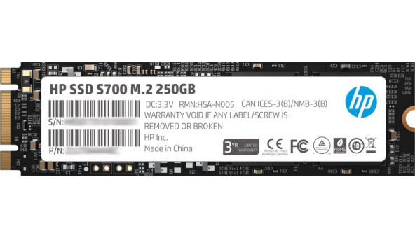 SSD 250GB HP S700 M.2 2280 SATA III 3D NAND, Retail