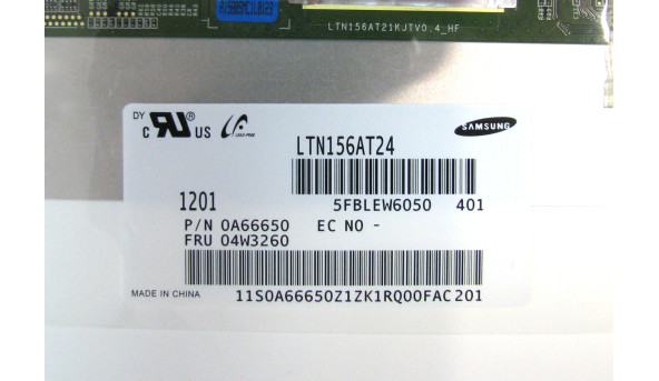 Матрица LTN156AT24 15.6 1366 x 768 LED NORMAL матовая 40pin Б/У - 498611