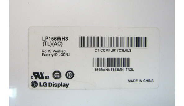 Матрица LP156WH3(TL)(AC) LG Display 15.6" HD 1366x768 LED 40 pin socket Б/У - 498716