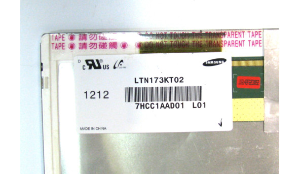Матриця LTN173KT02-L01 Samsung 17.3" HD+ 1600x900 LED 40 pin socket глянцева Б/В