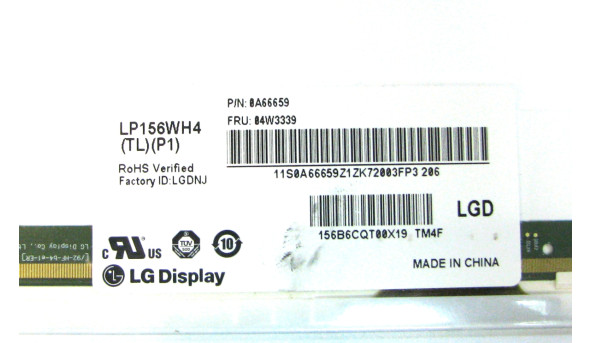 Матрица LP156WH4(TL)(P1) LG Display 15.6"  HD 1366x768 LED 40 pin socket матовая Б/У