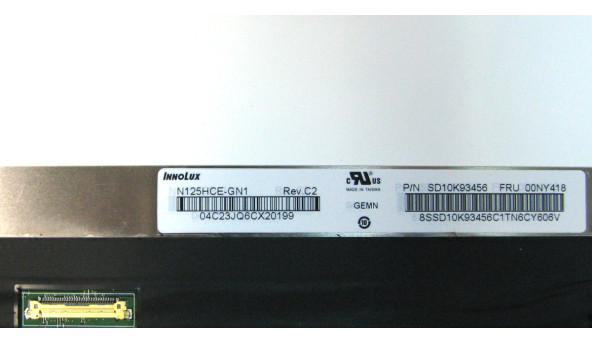 Матриця N125HCE-GN1 REV.B2 Chi Mai Innolux 12.5" FHD 1920x1080 LED IPS 30pin(eDp) Б/В