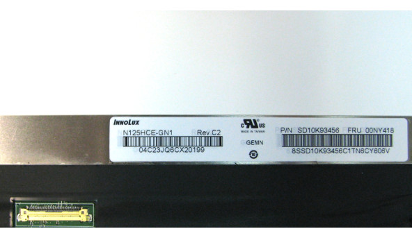 Матрица N125HCE-GN1 REV.B2 Chi Mai Innolux 12.5" FHD 1920x1080 LED IPS 30pin(eDp) Б/У - 499076