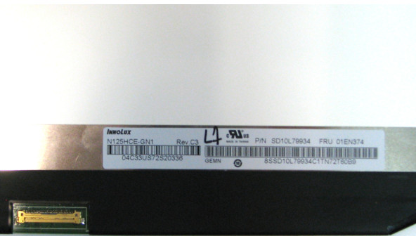 Матрица 12.5 N125HCE-GN1 Rev. C3 1920*1080 30pin eDP IPS LED SLIM матовая Б/У