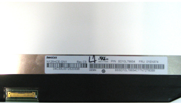 Матриця 12.5 N125HCE-GN1 Rev. C3 1920*1080 30pin eDP IPS LED SLIM матовая Б/В - 499095