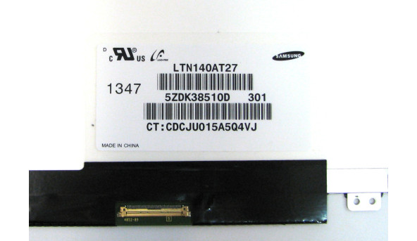 Матриця LTN140AT27-301 Samsung LCD 14.0" HD 1366x768 mate 40 pin Б/В