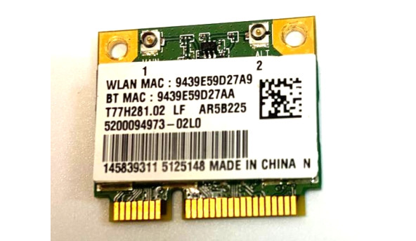 Адаптер wi-fi знятий з ноутбука SONY Vaio PCG-81412M T77H281.02 LF AR5B225 Б/В