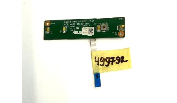 Плата с кнопкой включения для ноутбука AsusG53S G53SX  69N0KTG11C01-01  Б/У
