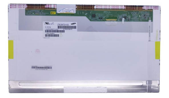 Матрица для ноутбука 15,6", Normal (стандарт), 40 pin (снизу слева), 1366x768, Светодиодная (LED), без крепления, матовая, Samsung, LTN156AT24