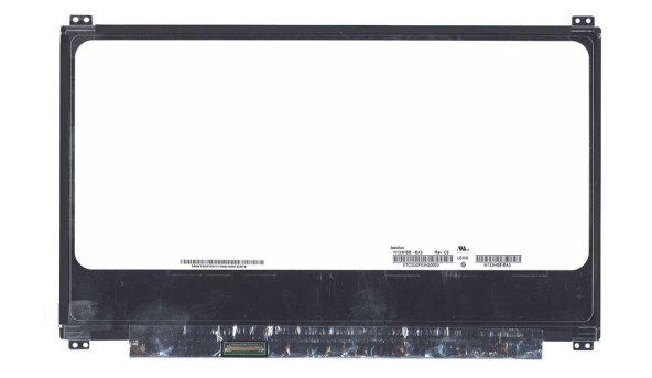 Матрица для ноутбука 13,3", Slim (тонкая), 30 pin eDP (снизу слева), 1920х1080, Светодиодная (LED), крепления сверху\снизу, матовая, Innolux, N133HSE-EA3