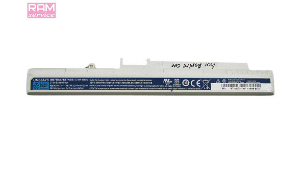 Батарея, акумулятор, Acer UM08A73, для Aspire One A110 Series, Aspire One A150 Series, Aspire One P531h Series, Aspire One Pro 531h Series, Li-ion Battery, 2200mAh, 11.1V, Б/В, робоча, 35% зносу - 50223