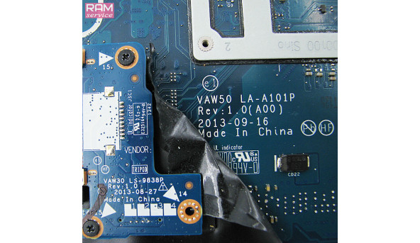 Материнська плата, для ноутбука, Dell Latitude E5540, LA-A101P REV.1.0, Впаяний процесор INTEL Core i5-4200U (SR170), НЕ тестована. Продається на запчастини, або під відновлення, Б/В - 50595