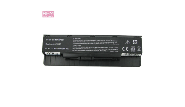 Батарея, акумулятор, Asus A32-N56, до ноутбуків, ASUS N SERIES SERIES modl N46, modl N56, modl N76, Li-ion Battery, 5200mAh, 10.8V, Б/В, робоча, 10% зносу