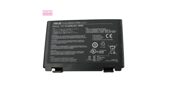 Батарея, акумулятор, Asus A32-F82, до ноутбуків,  K50, K51, K70, K40, K60, Li-ion Battery, 4400mAh, 11.1V, Б/В, робоча, 65% зносу