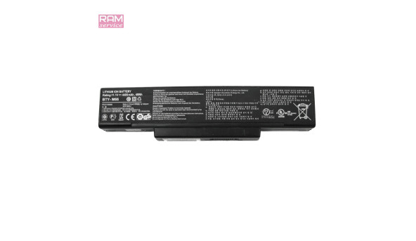 Батарея, акумулятор, MSI BTY-M66, для MSI CR400, CR420, CX420, EX400, EX460, Li-ion Battery, 4400mAh, 11.1V, Б/В, робоча, 10% зносу