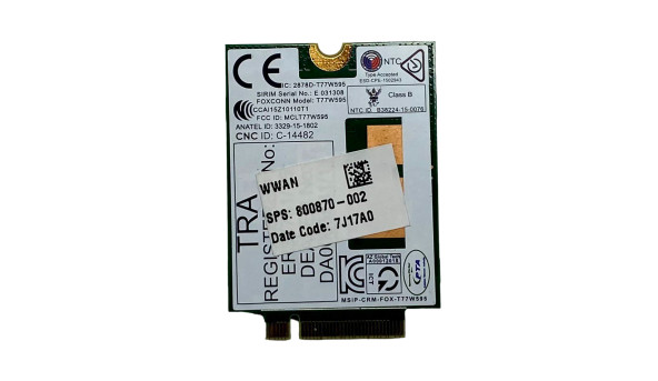 Додаткова плата 4G WWAN M2 модуль 150M HP Zbook 15 G3 HP EliteBook 840 G3 745 G3 840 G4 (796927-001) Б/В - 534876