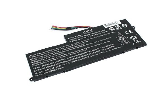 Аккумуляторная батарея для ноутбука Acer AC13C34 Aspire E3-112 11.4V Black 2600mAh OEM