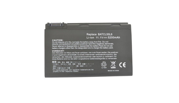 Аккумуляторная батарея для ноутбука  Acer BATBL50L6 Aspire 3100 11.1V Black 5200mAh OEM