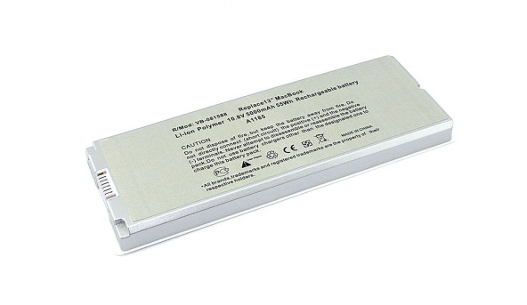 Аккумуляторная батарея для ноутбука Apple A1185 10.8V White 4800mAh OEM