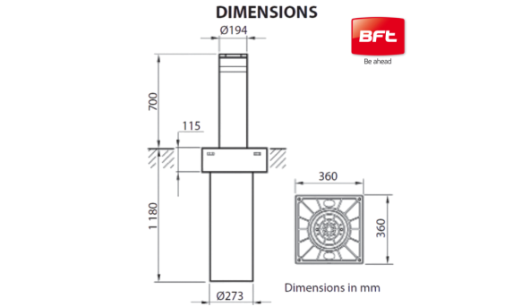 Боллард BFT STOPPY B 200/700 - 565035