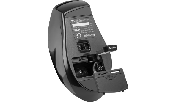 Мишка Defender Accura MM-295, бездротова,6 кн. до 1600 dpi, чорна - 565390