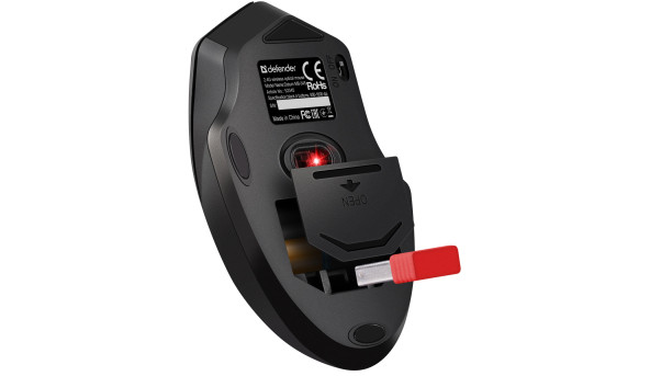 Мишка Defender Datum MB-345, бездротова, 4 кн. до 1600 dpi, чорна - 565395
