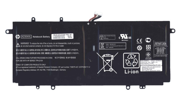 Аккумуляторная батарея для ноутбука HP (A2304XL) ChromeBook 14 7.5V Black 6750mAh Orig