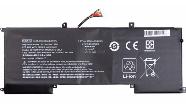 Аккумуляторная батарея для ноутбука HP AB06XL Envy 13-AD023TU 7.7V Black 3600mAh OEM