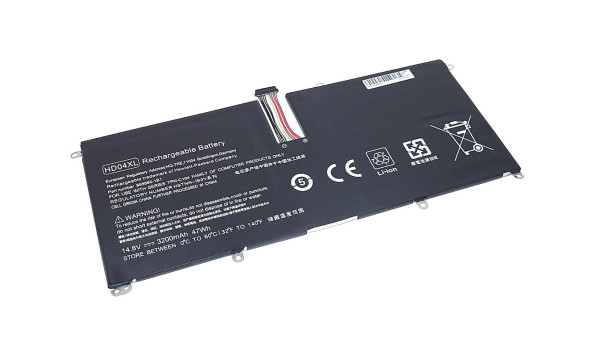 Аккумуляторная батарея для ноутбука HP HD04XL Envy 13-2000eg Spectre XT Ultrabook 14.8V Black 3200mAh OEM