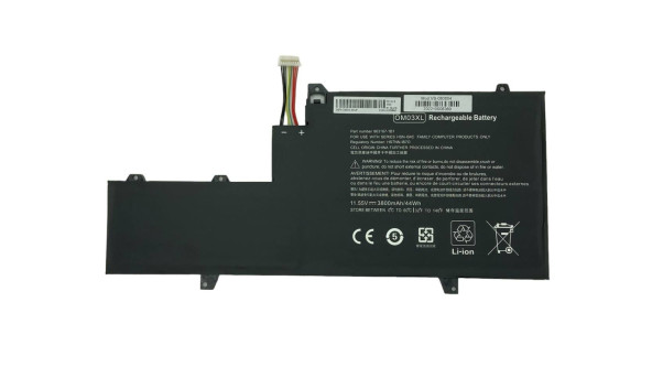 Аккумуляторная батарея для ноутбука HP OM03XL EliteBook 1030 G2 11.55V Black 3800mAh OEM