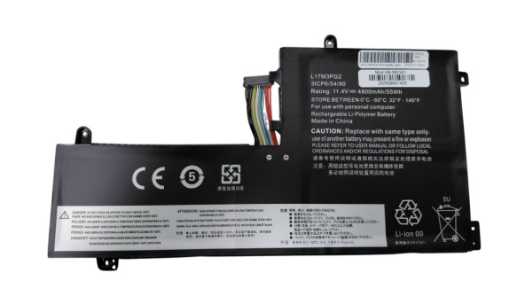 Акумулятор Lenovo L17M3PG2 Legion Y7000 11.4 В Black 4800 мАг OEM довгий шлейф
