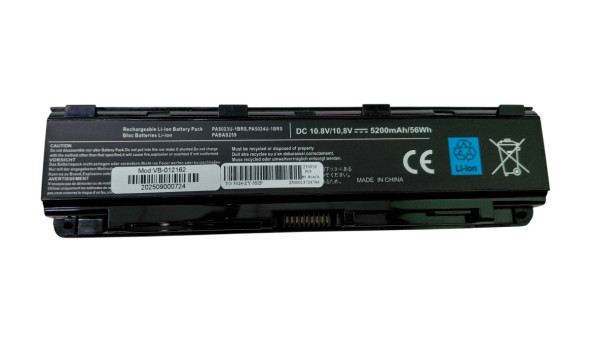 Акумулятор для ноутбука Toshiba PA5024U Satellite C800 10.8 В Black 5200 мАг OEM