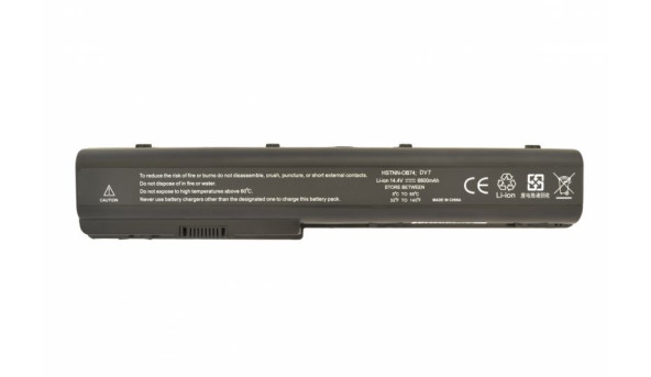 Усиленная аккумуляторная батарея для ноутбука HP Compaq HSTNN-C50C DV7 14.4V Black 7800mAh OEM