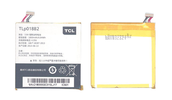 Акумулятор для смартфона Alcatel TLp018B2 One Touch Idol 6030 3.8V White 1800mAh 6.84Wh