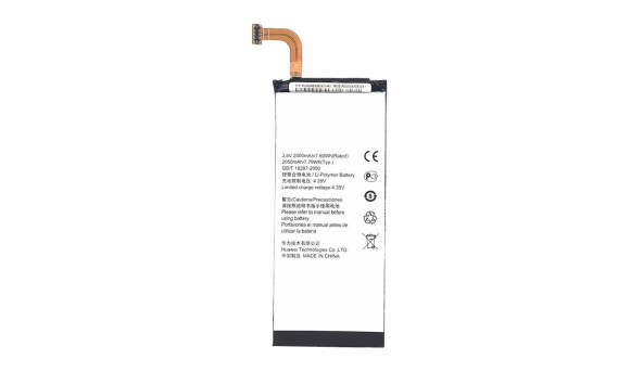 Акумулятор для смартфона Huawei HB3742A0EBC Ascend P6/G6 3.8V Silver 2050mAh 7.79Wh