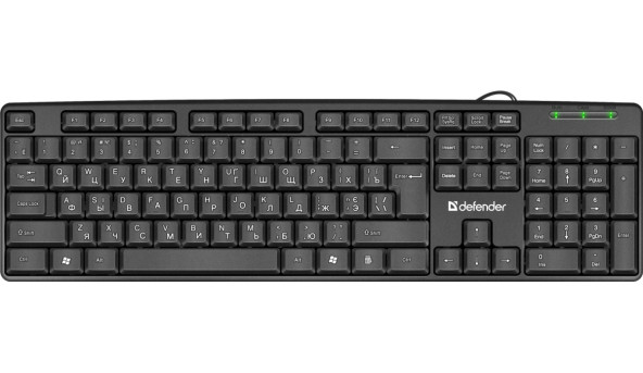 Клавіатура Defender Element HB-520 B, 104+3 кн., UA, USB, чорна