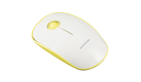 Мишка  Modecom MC-WM112, бездротова, 3кн., 1600dpi, біло-жовта