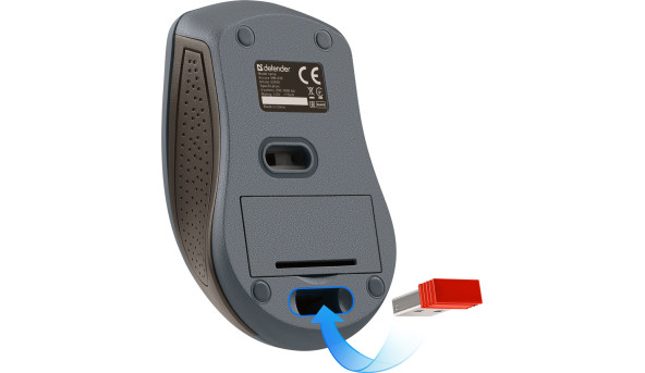 Мишка Defender Accura MM-935, бездротова, 4кн., до 1600dpi, сіра - 568028