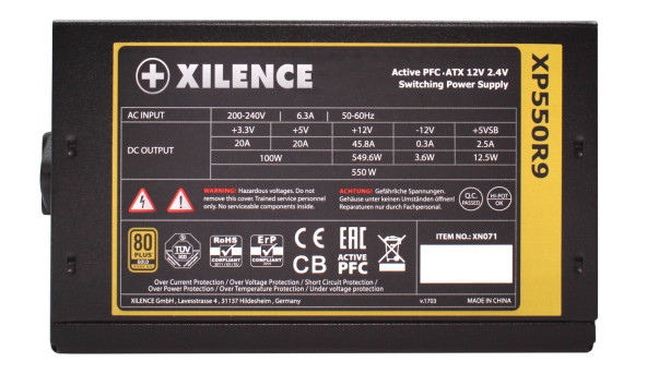БЖ 550W Xilence XP550R9 Performance X 80+ Gold, 120mm, Retail Box