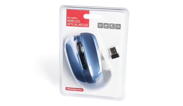 Мишка Modecom MC-WM9.1, бездротова, 4кн., 1600dpi, чорно-синя - 568128