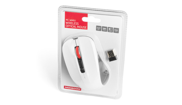 Мишка Modecom MC-WM9.1, бездротова, 4кн., 1600dpi, чорно-біла - 568133