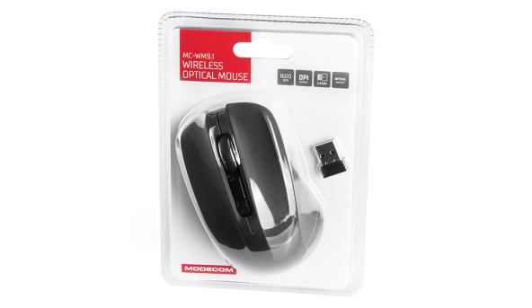 Мишка Modecom MC-WM9.1, бездротова, 4кн., 1600dpi, чорна - 568215