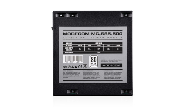 БЖ 500W Modecom MC-500-85, 120мм, 80+, Bulk - 568581
