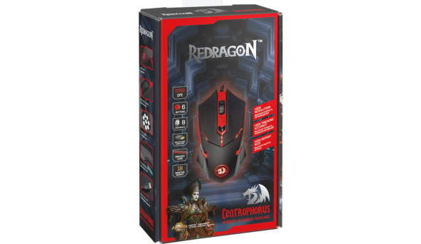 Мишка Redragon Centrophorus, ігрова, 3200dpi., 6кн., чорна - 568917